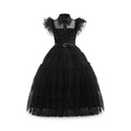 Kids' Halloween Gothic Dress Costume with Tulle Skirt Wig and Accessories - Image 2
