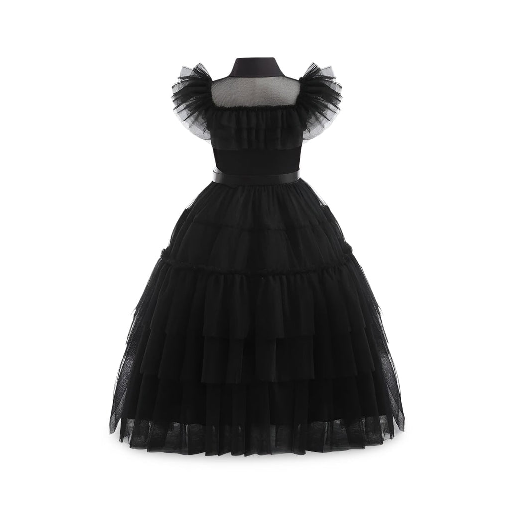 Kids' Halloween Gothic Dress Costume with Tulle Skirt Wig and Accessories - Image 3