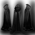 Kids' Halloween Hooded Cloak with Hood and Ribbon Tie Closure for Wizard Vampire Costume Party Dress-Up - Image 4