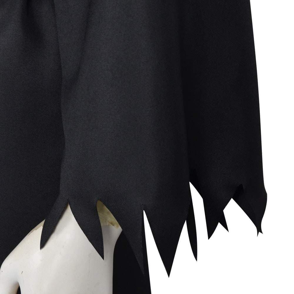 Kids' Halloween Korean Hanbok with Silver Flame Patterns Wide Bell Sleeves Woven Hat - Image 8