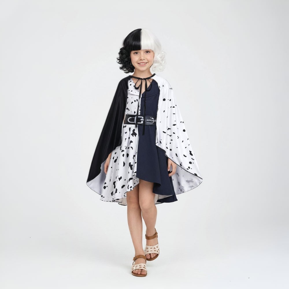 Kids' Halloween Villain Costume with Dalmatian Cape for Trick or Treat Party - Image 4
