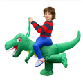 Kids' Inflatable Dinosaur Costume with Built-In Fan and Ride-On Design - Image 1