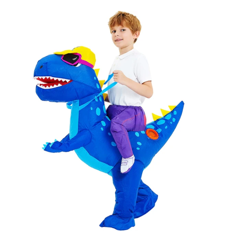 Kids' Inflatable Dinosaur Costume with Built-In Fan and Ride-On Design - Image 5