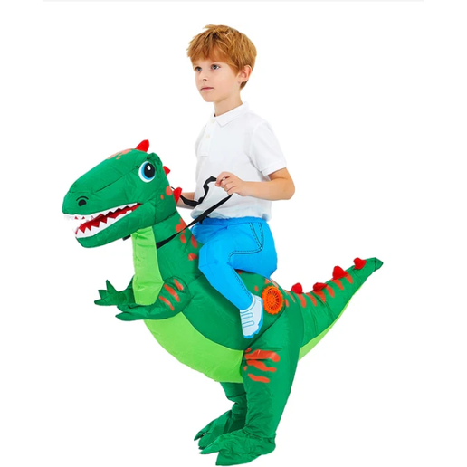 Kids' Inflatable Dinosaur Costume with Built-In Fan and Ride-On Design - Image 6