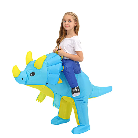Kids' Inflatable Dinosaur Costume with Built-In Fan and Ride-On Design - Image 7