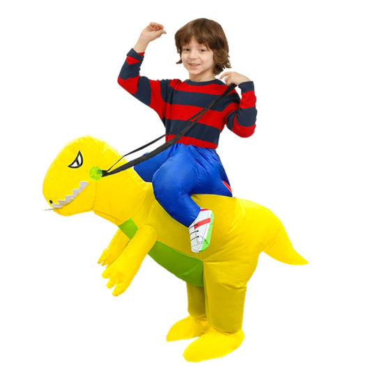 Kids' Inflatable Dinosaur Costume with Built-In Fan and Ride-On Design - Image 8