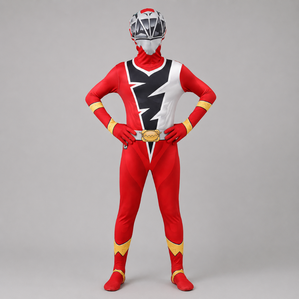 Kids' Lightning Bolt Superhero Jumpsuit Costume for Halloween Dress-Up - Image 3