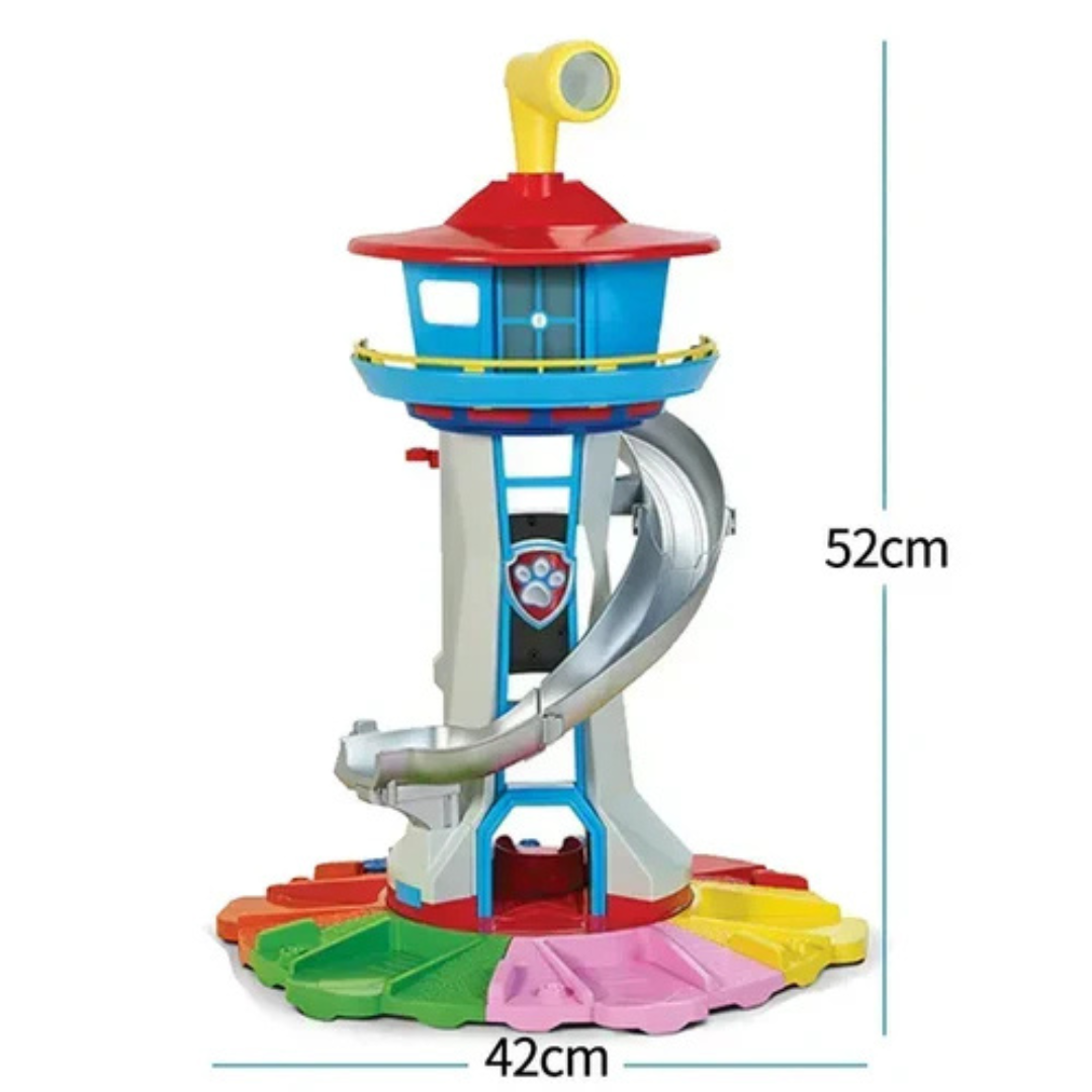 Kids' Lookout Tower Toy Playset with Spiral Slide Vehicles and Periscope - Image 5