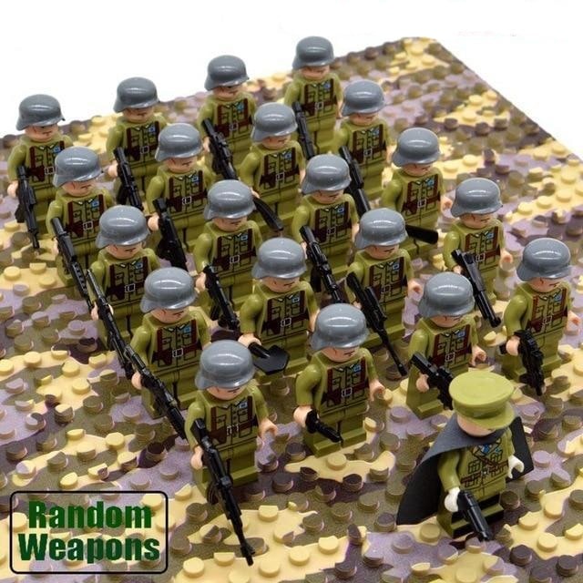 Kids' Military Toy Soldiers Building Block Set with Miniature Minifigures and Weapons 21 Pieces - Image 10