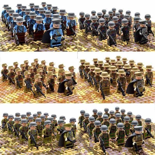 Kids' Military Toy Soldiers Building Block Set with Miniature Minifigures and Weapons 21 Pieces - Image 2