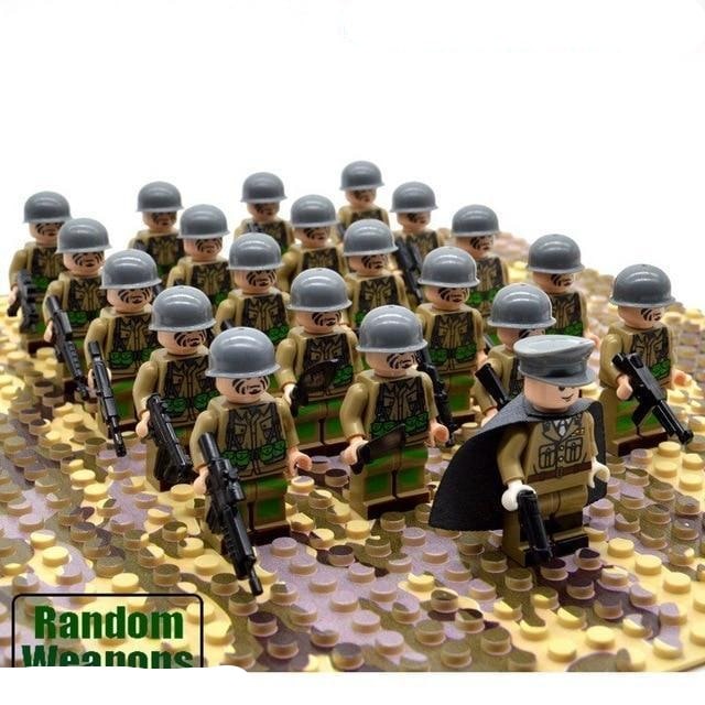 Kids' Military Toy Soldiers Building Block Set with Miniature Minifigures and Weapons 21 Pieces - Image 3