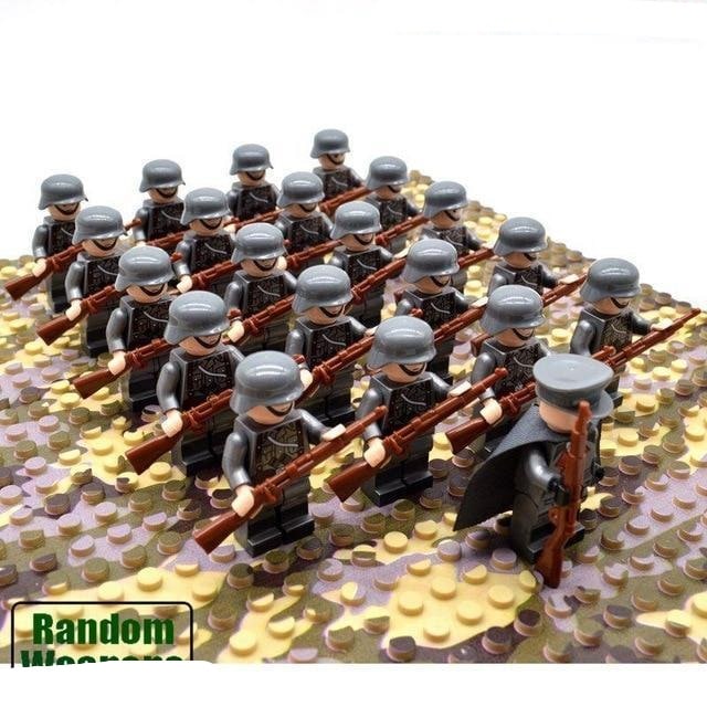 Kids' Military Toy Soldiers Building Block Set with Miniature Minifigures and Weapons 21 Pieces - Image 4