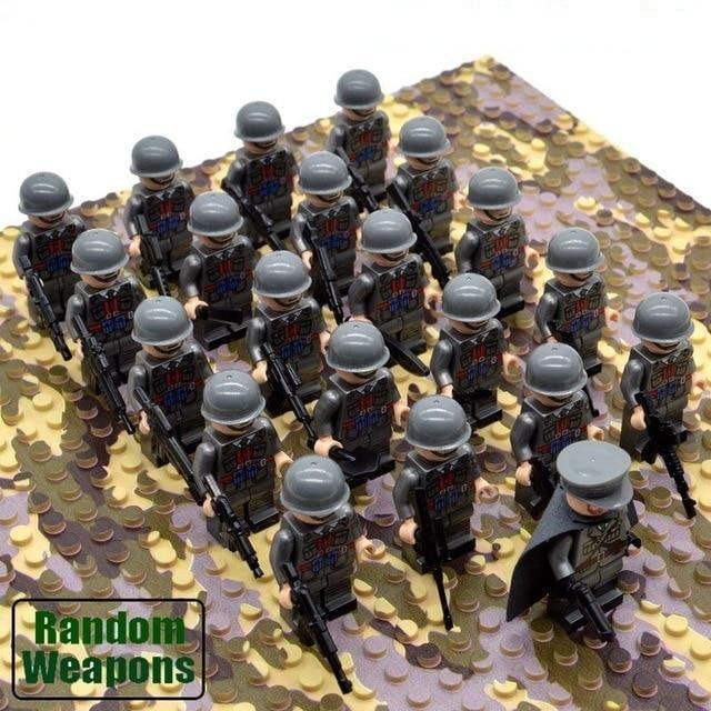 Kids' Military Toy Soldiers Building Block Set with Miniature Minifigures and Weapons 21 Pieces - Image 6