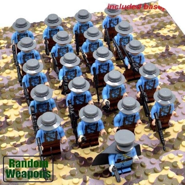 Kids' Military Toy Soldiers Building Block Set with Miniature Minifigures and Weapons 21 Pieces - Image 7