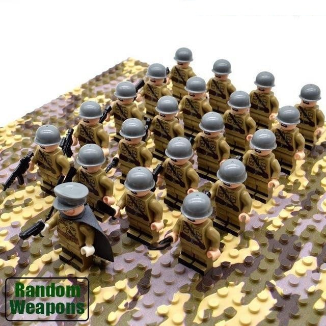 Kids' Military Toy Soldiers Building Block Set with Miniature Minifigures and Weapons 21 Pieces - Image 8