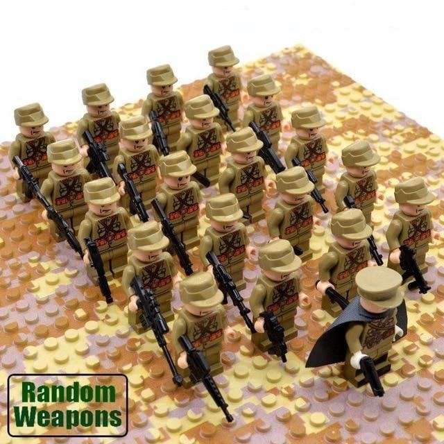 Kids' Military Toy Soldiers Building Block Set with Miniature Minifigures and Weapons 21 Pieces - Image 9