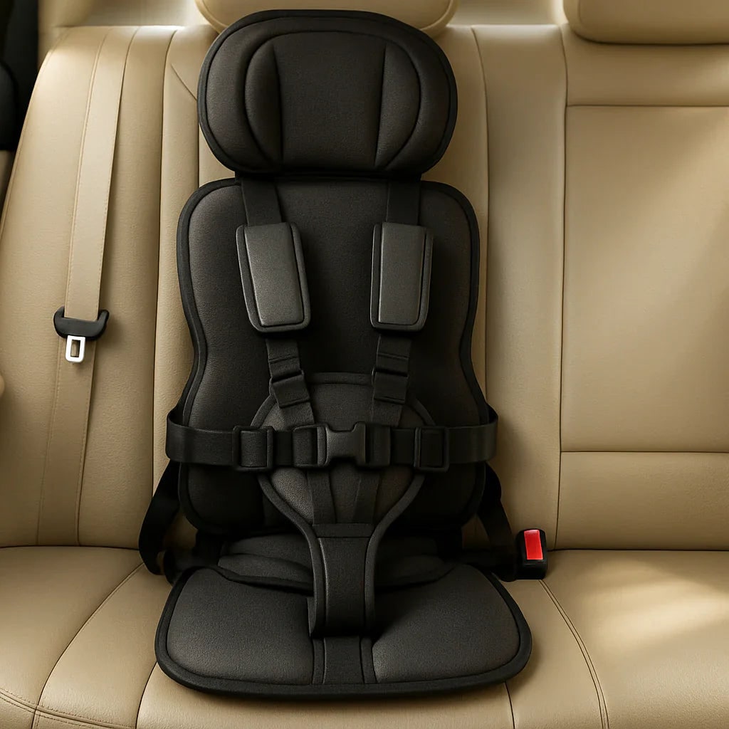 Kids' Portable Car Seat Booster with Five-Point Safety Harness and Padded Headrest - Image 5
