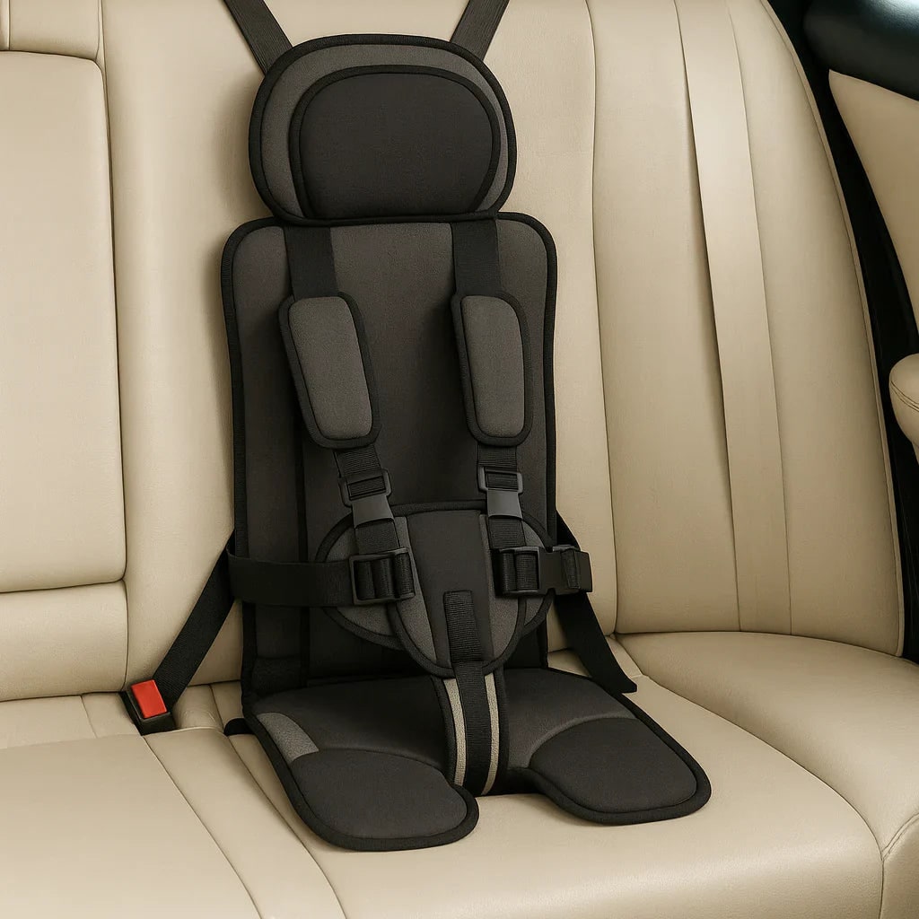 Kids' Portable Car Seat Booster with Five-Point Safety Harness and Padded Headrest - Image 6