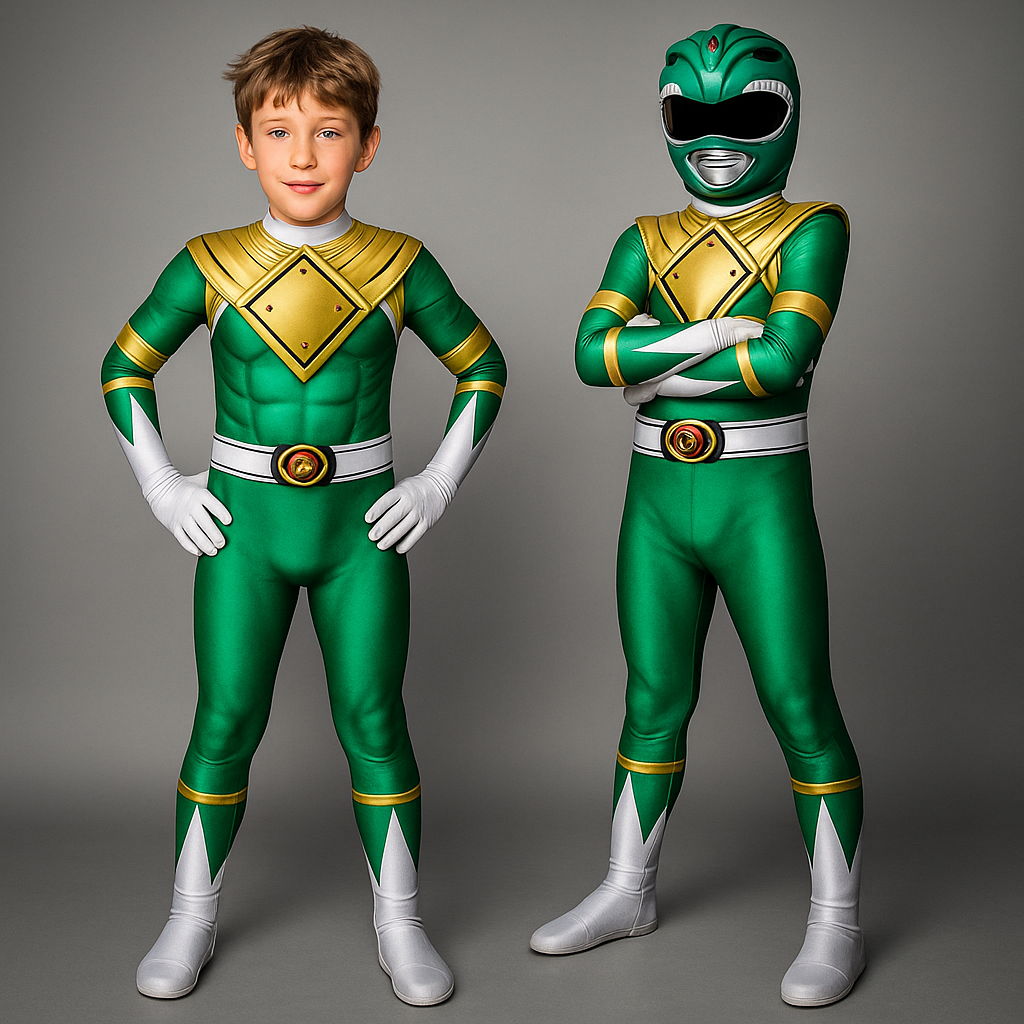 Kids' Superhero Costume with Full-Head Mask and Integrated Gloves for Imaginative Play - Image 2