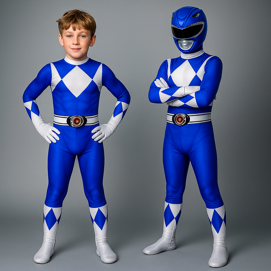 Kids' Superhero Costume with Full-Head Mask and Integrated Gloves for Imaginative Play - Image 3