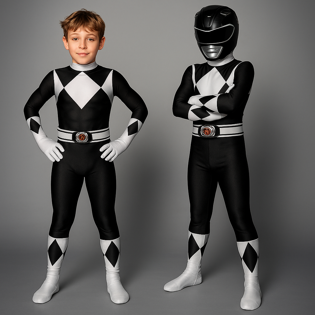 Kids' Superhero Costume with Full-Head Mask and Integrated Gloves for Imaginative Play - Image 4