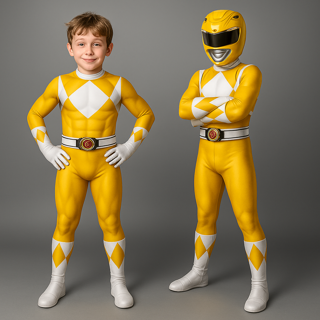 Kids' Superhero Costume with Full-Head Mask and Integrated Gloves for Imaginative Play - Image 5