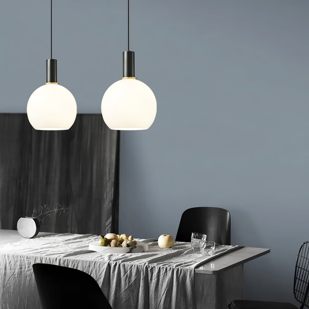 Kitchen Pendant Light Fixtures with Milky Glass Shade Modern Metal Hardware - Image 10