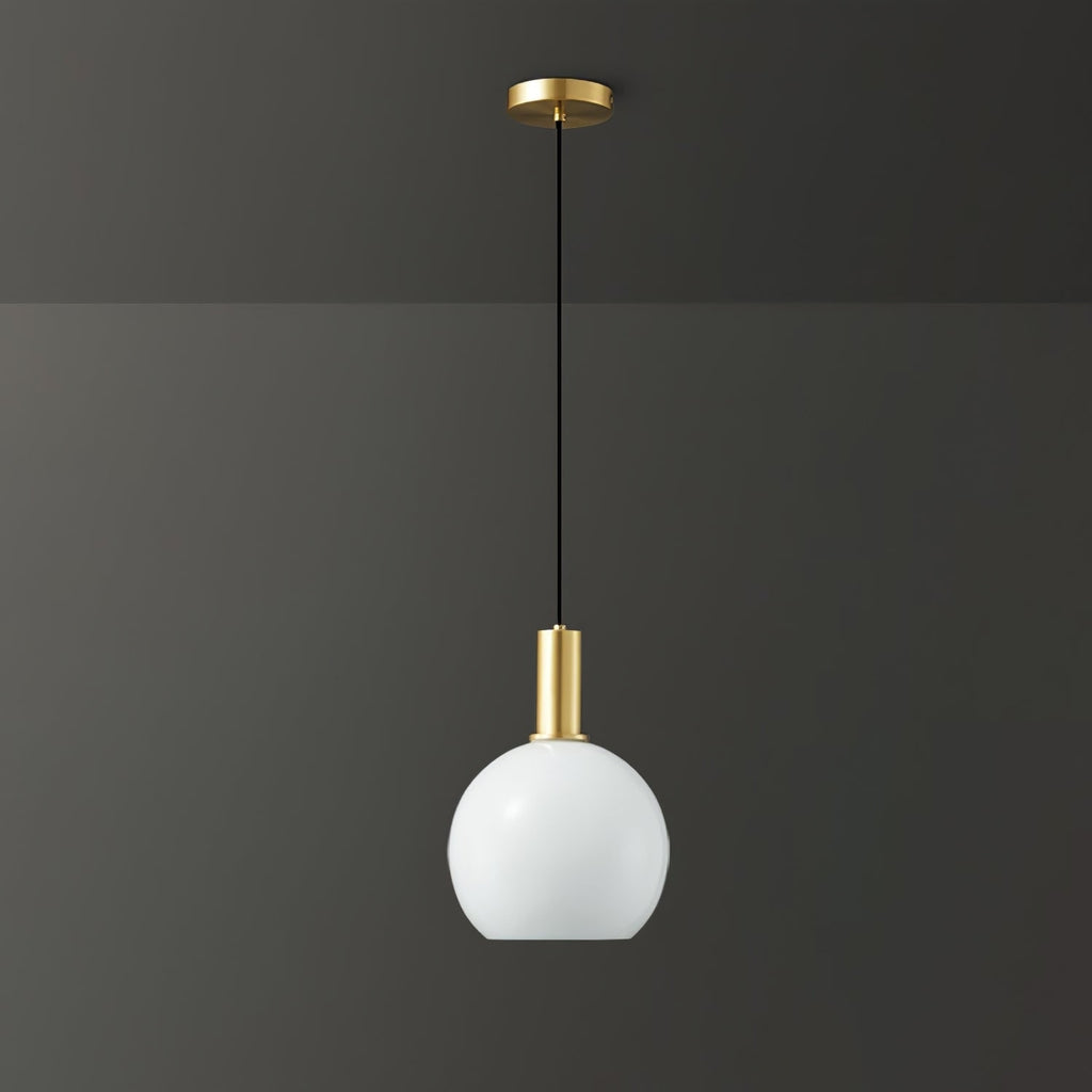 Kitchen Pendant Light Fixtures with Milky Glass Shade Modern Metal Hardware - Image 14