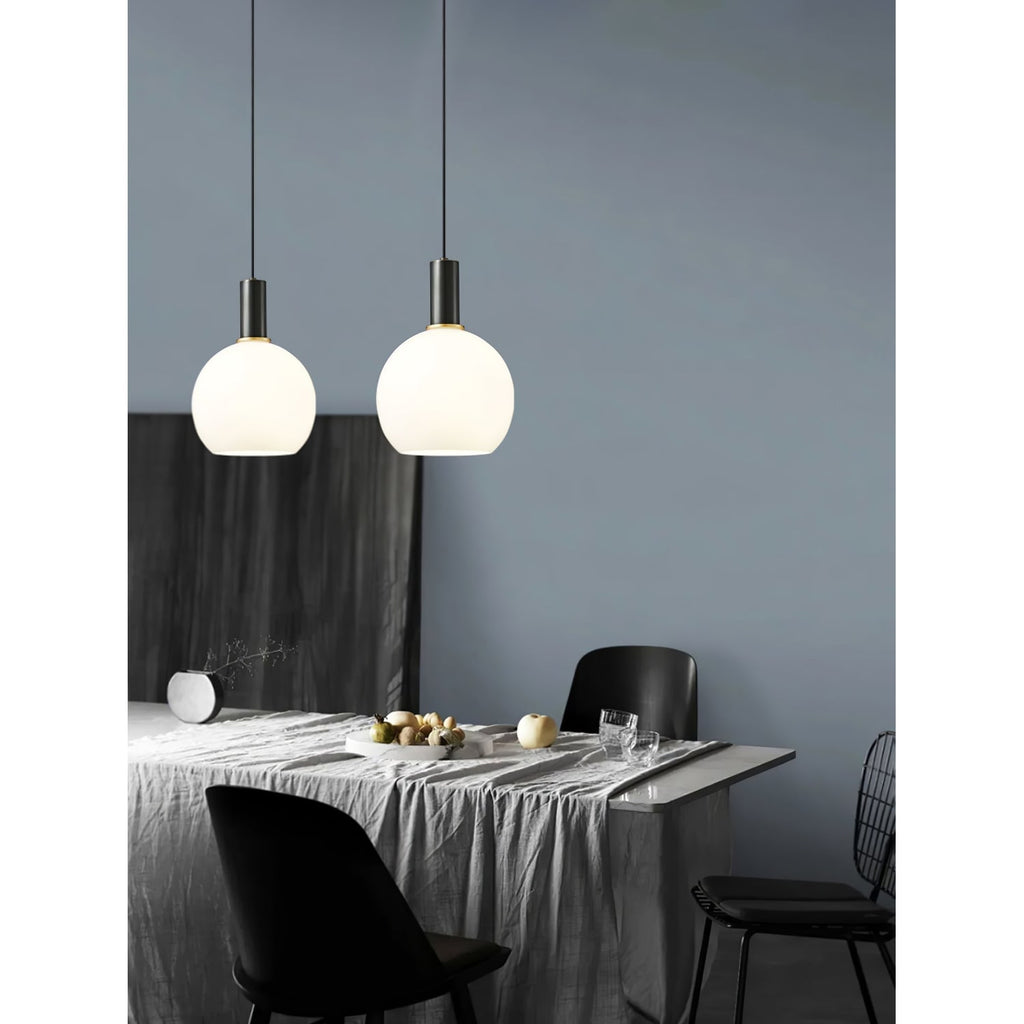 Kitchen Pendant Light Fixtures with Milky Glass Shade Modern Metal Hardware - Image 15