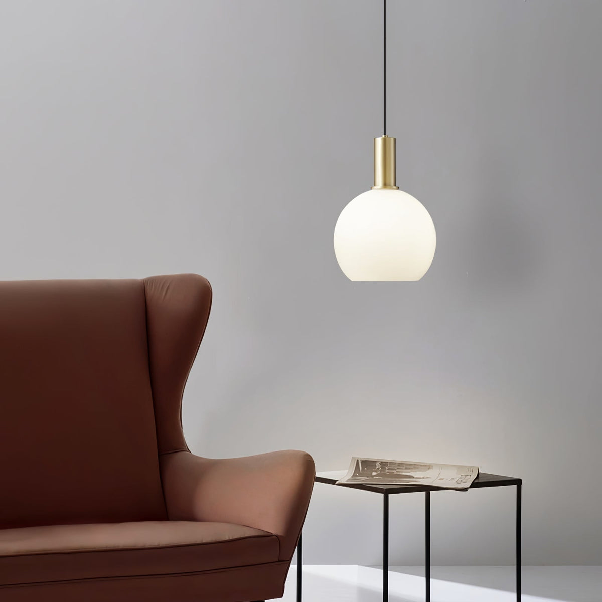 Kitchen Pendant Light Fixtures with Milky Glass Shade Modern Metal Hardware - Image 17