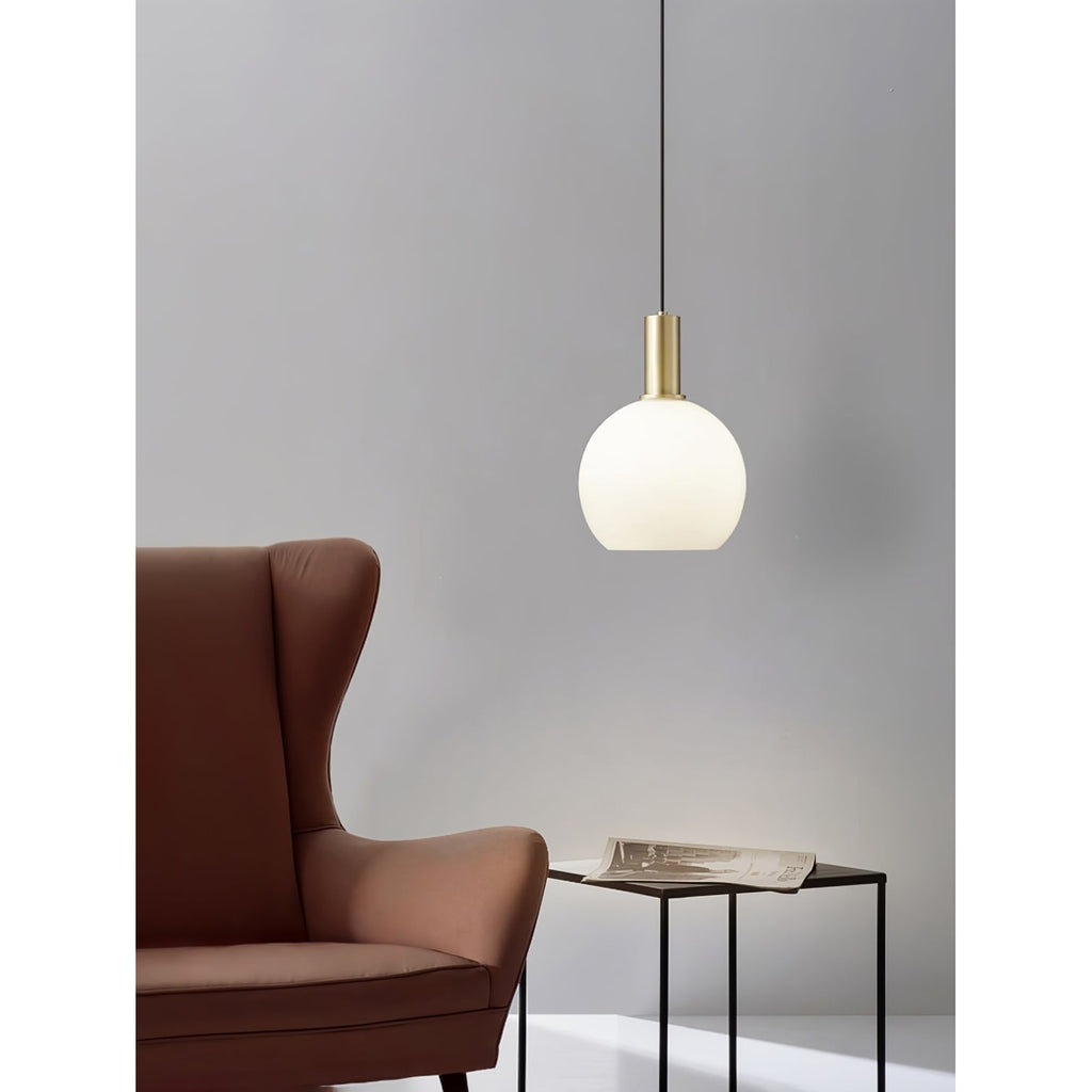 Kitchen Pendant Light Fixtures with Milky Glass Shade Modern Metal Hardware - Image 19