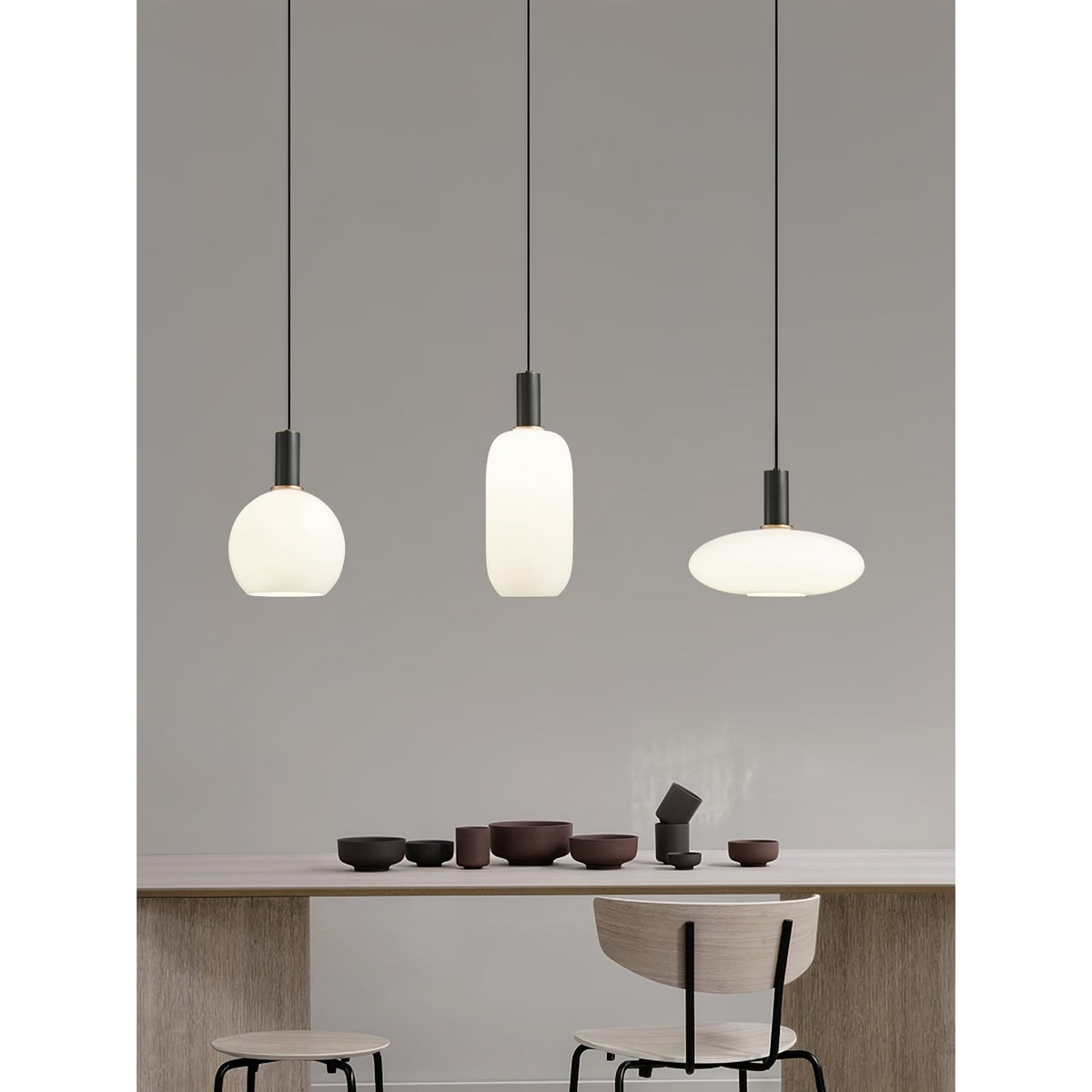 Kitchen Pendant Light Fixtures with Milky Glass Shade Modern Metal Hardware - Image 20