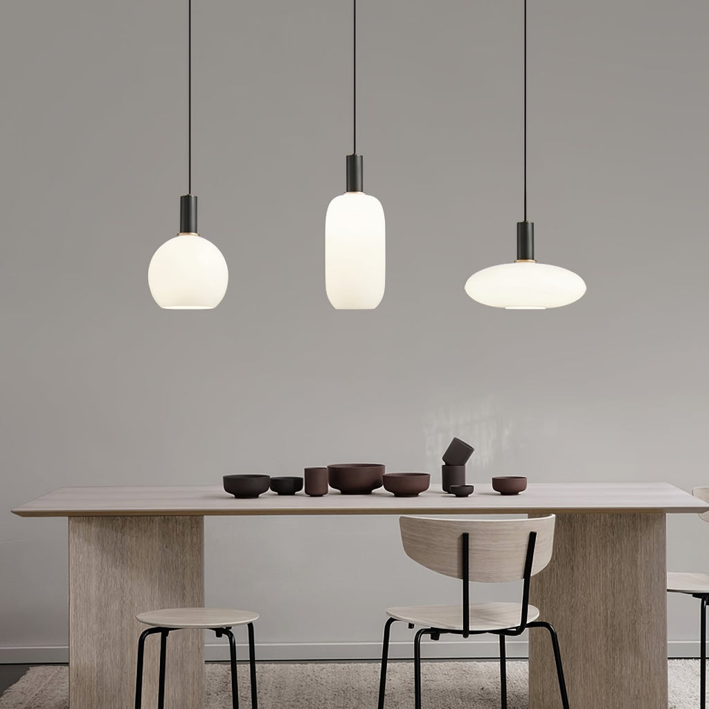 Kitchen Pendant Light Fixtures with Milky Glass Shade Modern Metal Hardware - Image 27