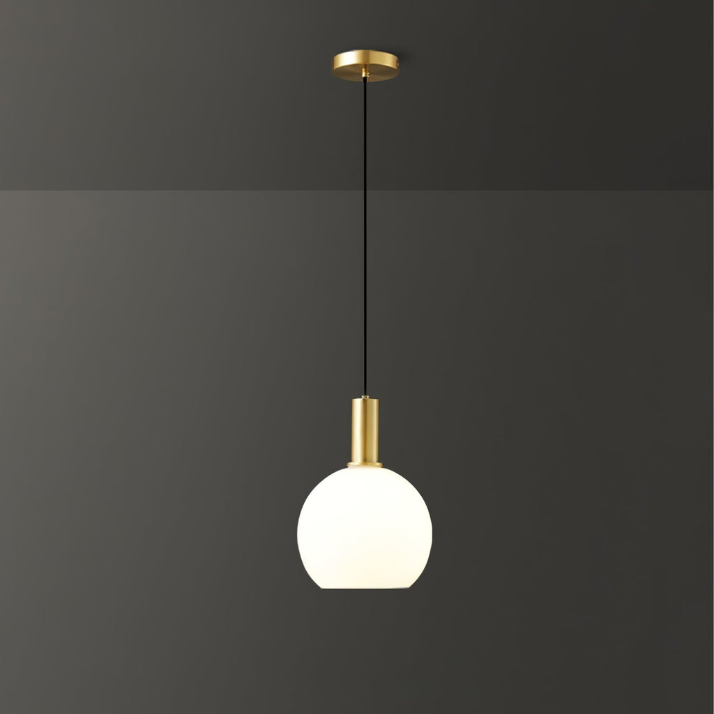 Kitchen Pendant Light Fixtures with Milky Glass Shade Modern Metal Hardware - Image 29
