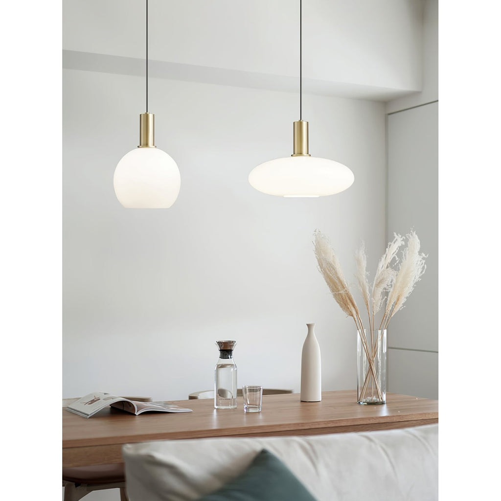 Kitchen Pendant Light Fixtures with Milky Glass Shade Modern Metal Hardware - Image 38