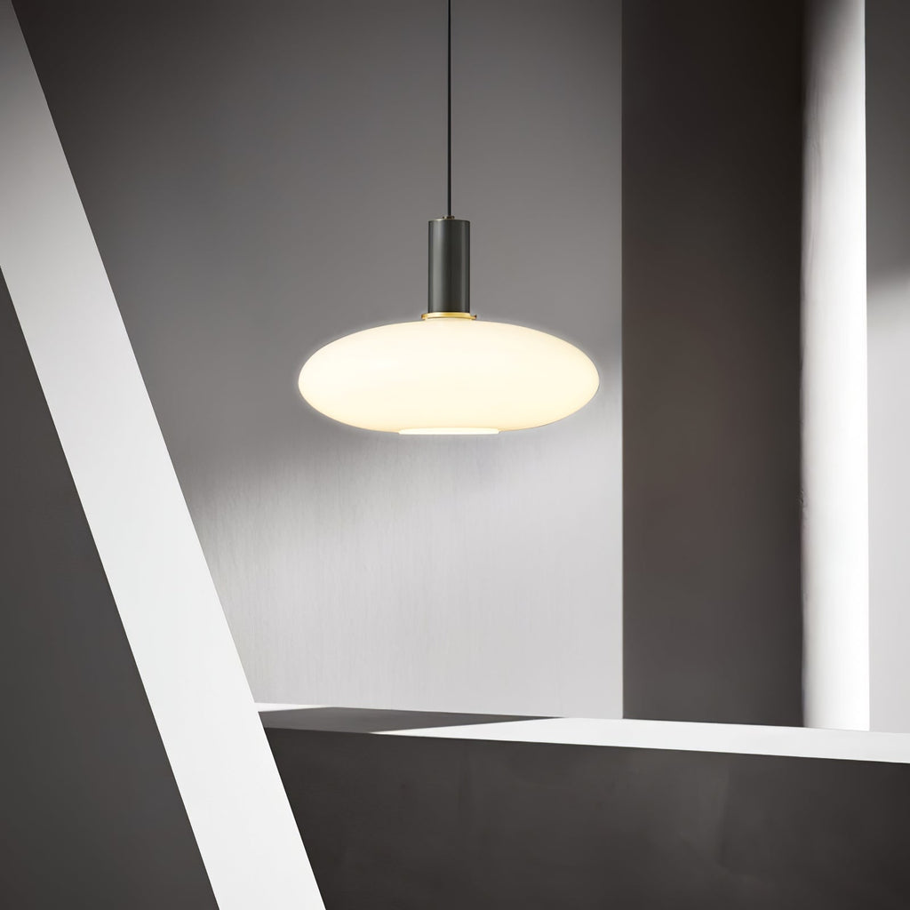 Kitchen Pendant Light Fixtures with Milky Glass Shade Modern Metal Hardware - Image 4