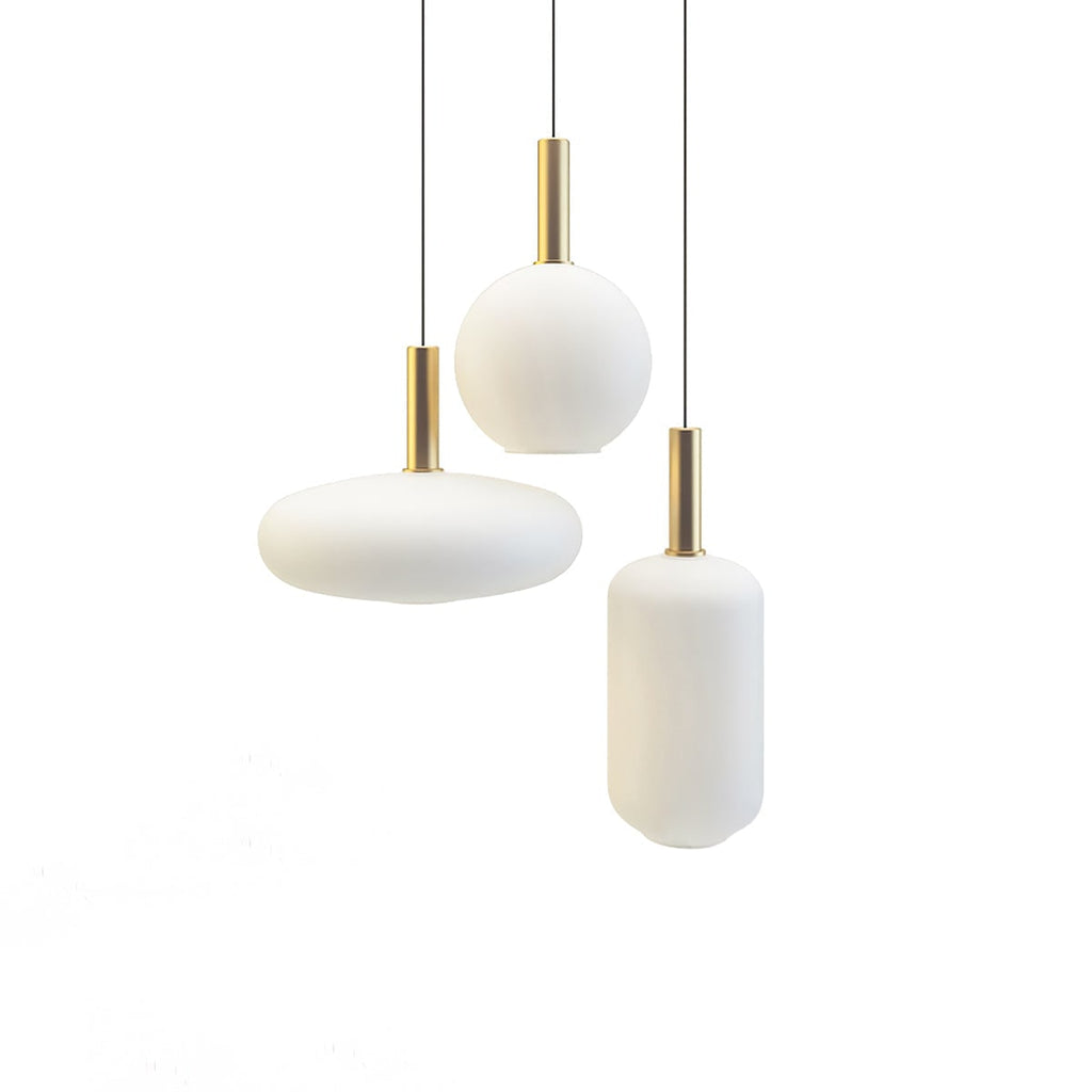 Kitchen Pendant Light Fixtures with Milky Glass Shade Modern Metal Hardware - Image 45