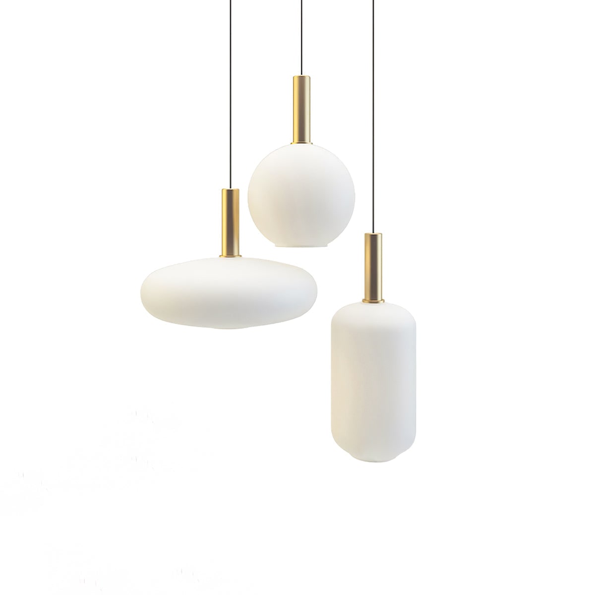 Kitchen Pendant Light Fixtures with Milky Glass Shade Modern Metal Hardware - Image 45