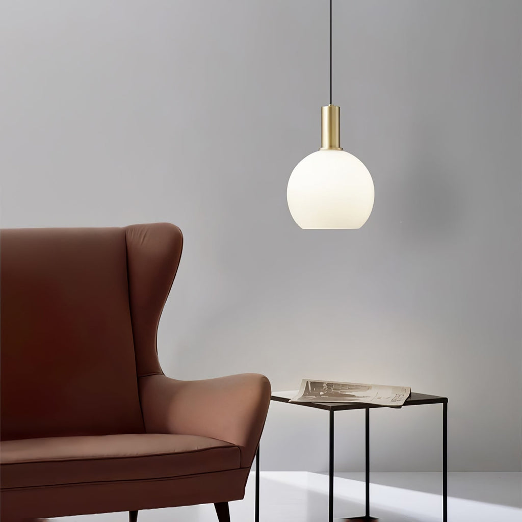 Kitchen Pendant Light Fixtures with Milky Glass Shade Modern Metal Hardware - Image 5