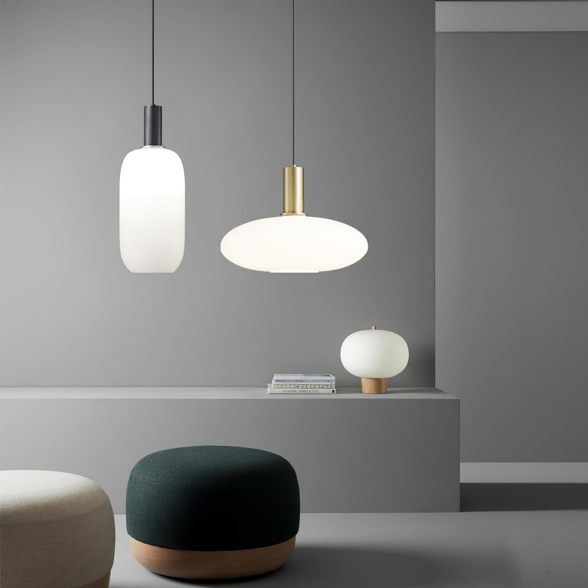 Kitchen Pendant Light Fixtures with Milky Glass Shade Modern Metal Hardware - Image 6