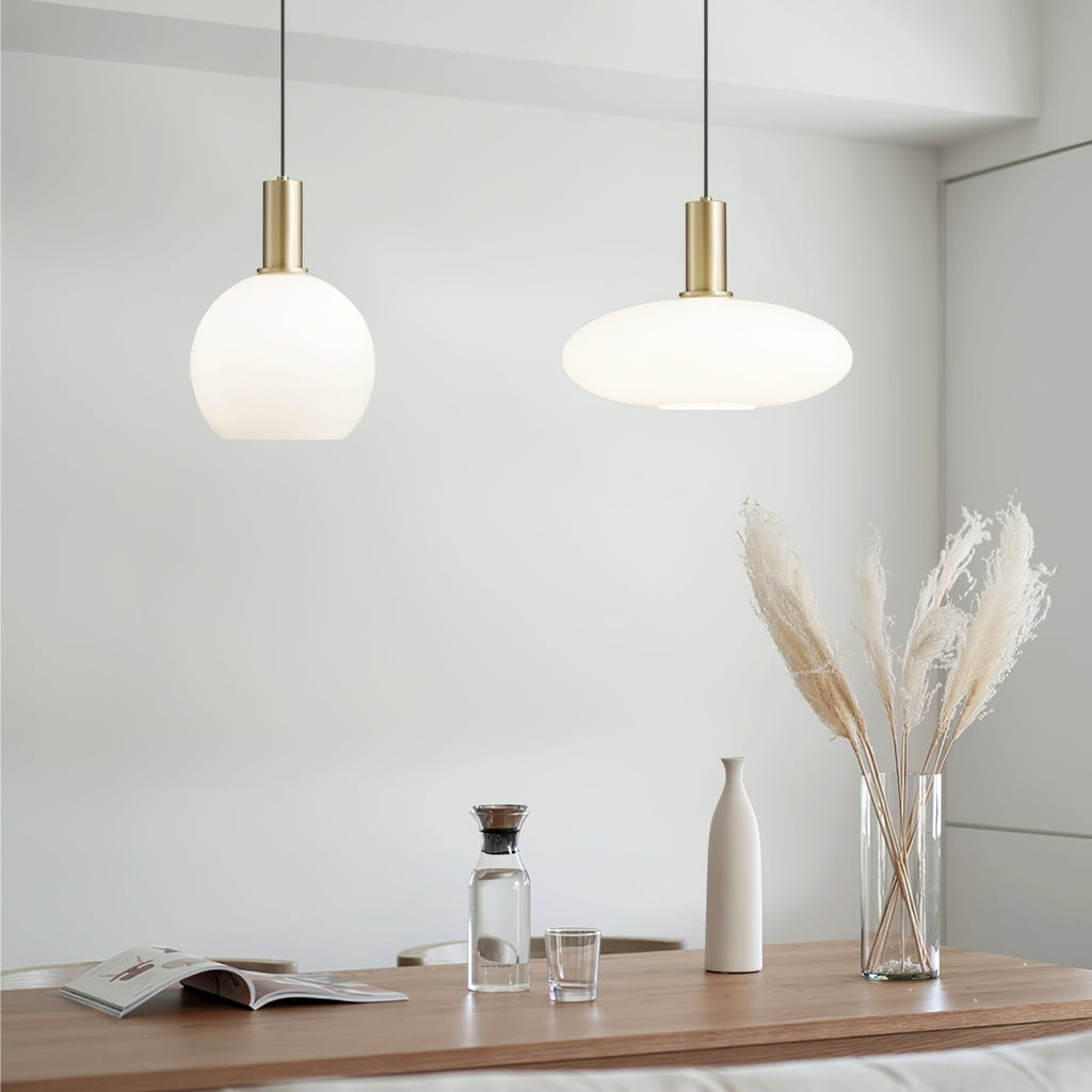Kitchen Pendant Light Fixtures with Milky Glass Shade Modern Metal Hardware - Image 7