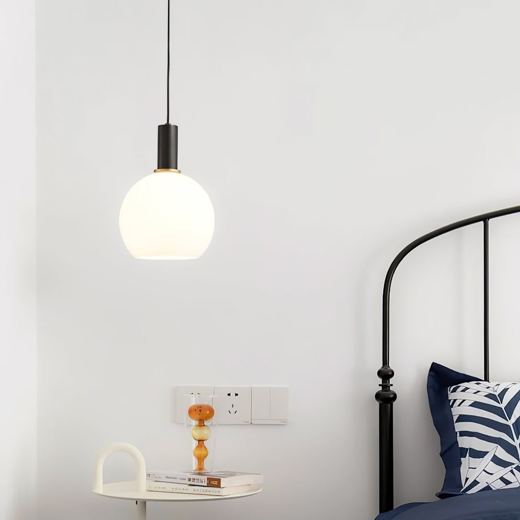 Kitchen Pendant Light Fixtures with Milky Glass Shade Modern Metal Hardware - Image 8