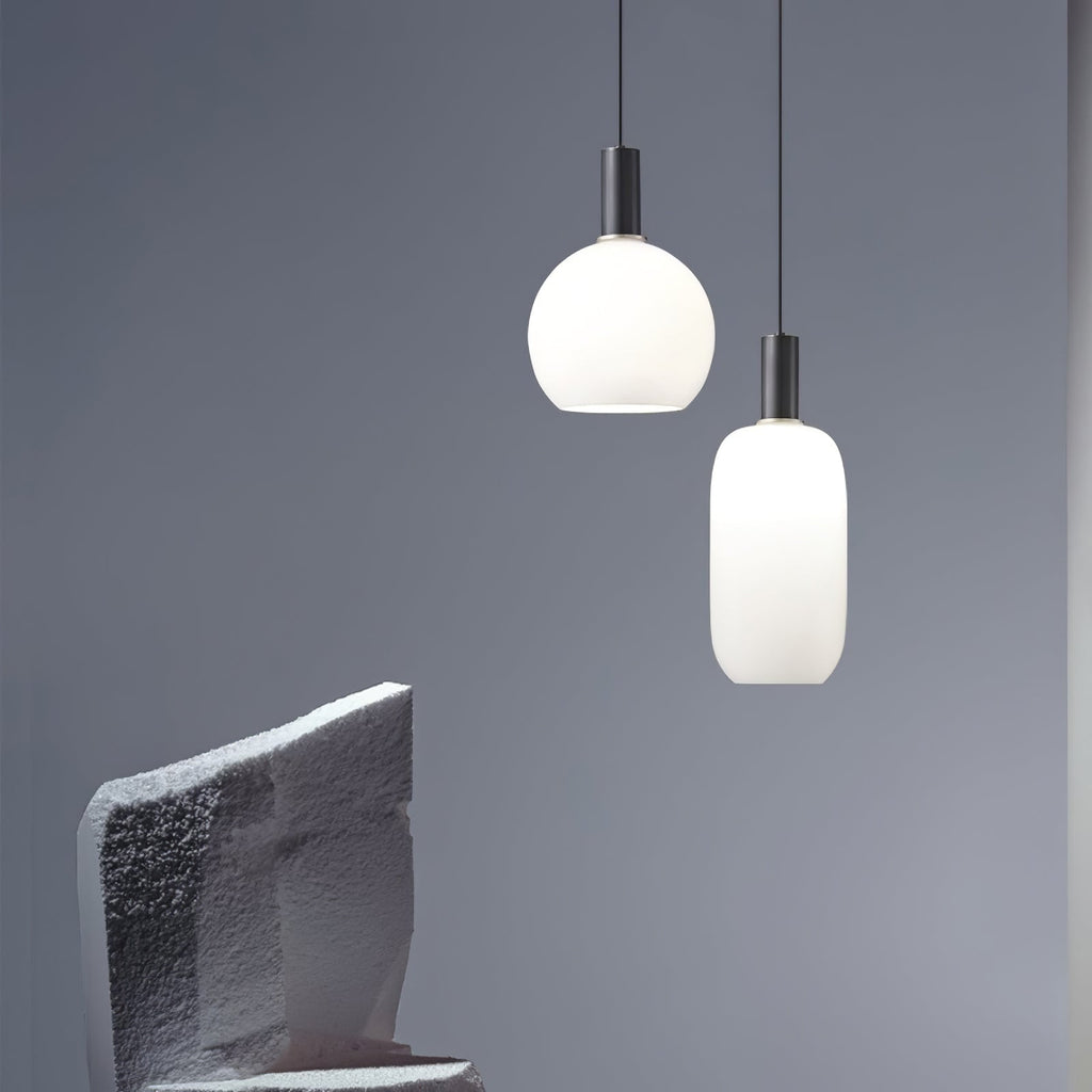 Kitchen Pendant Light Fixtures with Milky Glass Shade Modern Metal Hardware - Image 9