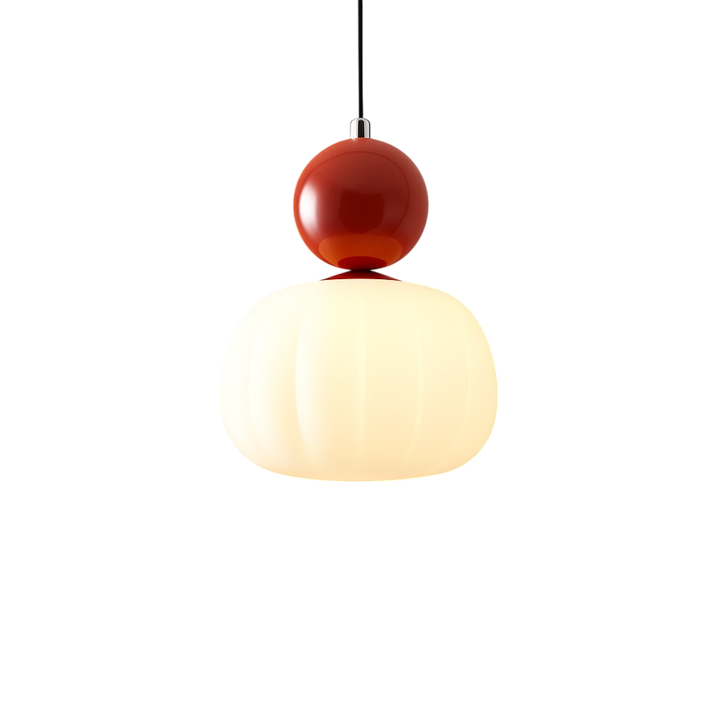 Kitchen Pendant Light Fixtures with Translucent Ribbed Shade and Spherical Accent Modern Hanging - Image 10