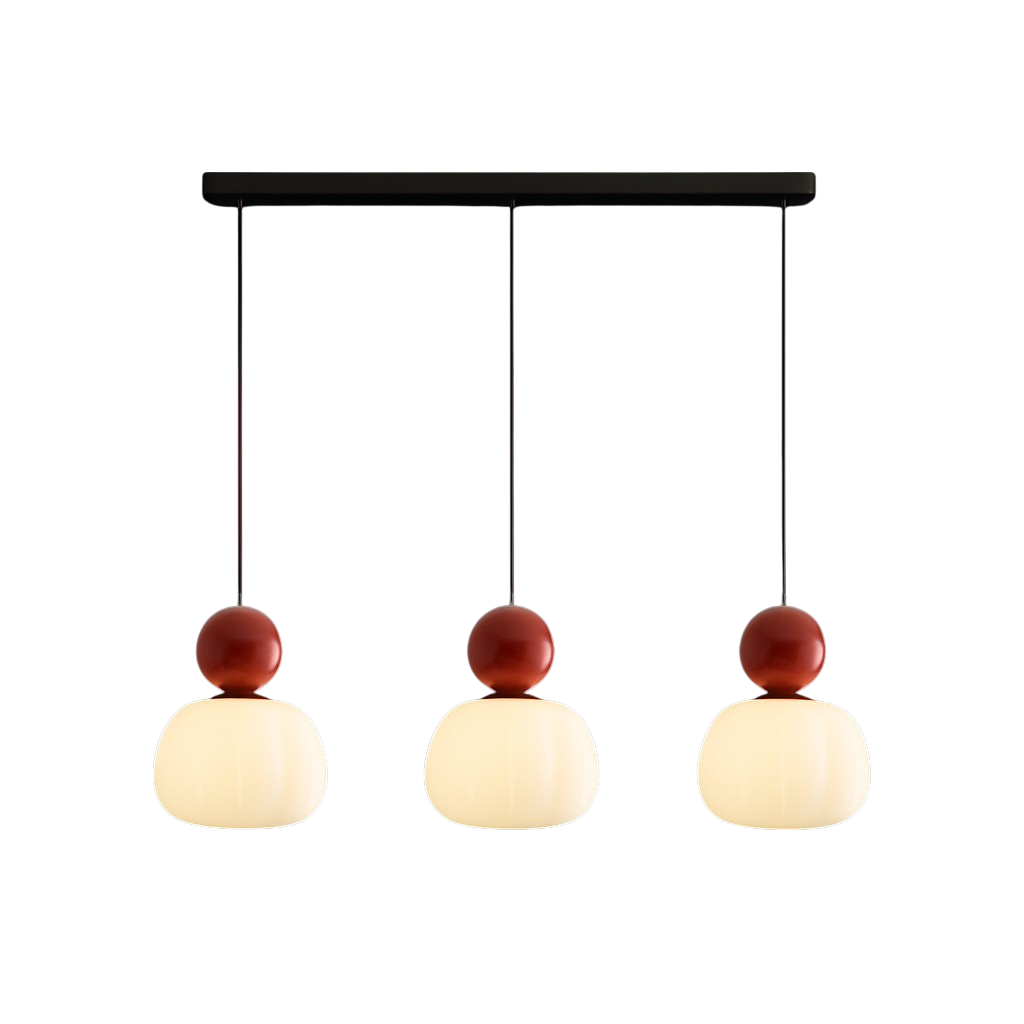 Kitchen Pendant Light Fixtures with Translucent Ribbed Shade and Spherical Accent Modern Hanging - Image 11