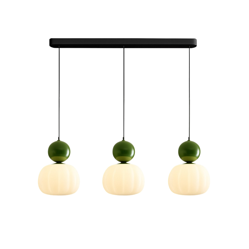Kitchen Pendant Light Fixtures with Translucent Ribbed Shade and Spherical Accent Modern Hanging - Image 12