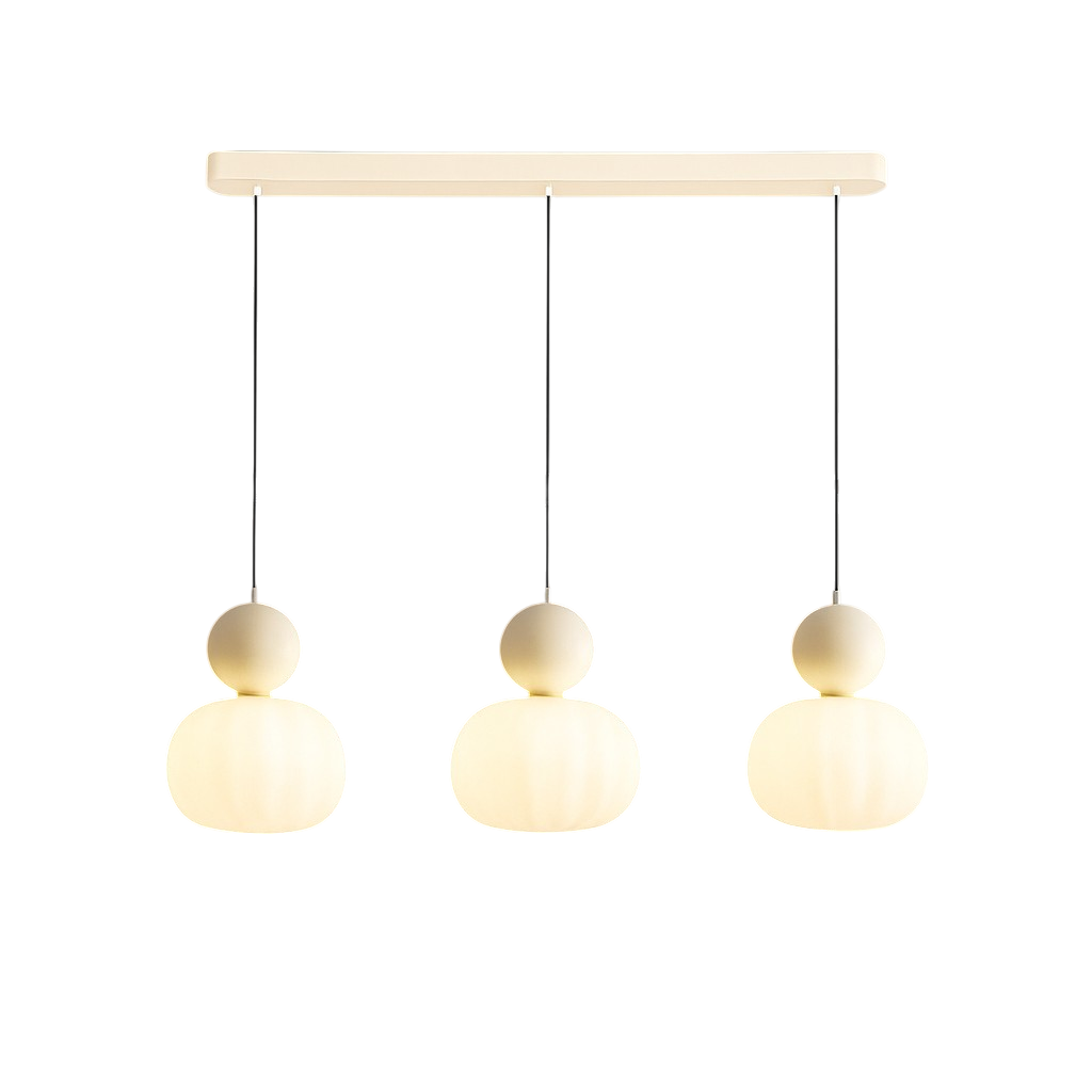 Kitchen Pendant Light Fixtures with Translucent Ribbed Shade and Spherical Accent Modern Hanging - Image 14