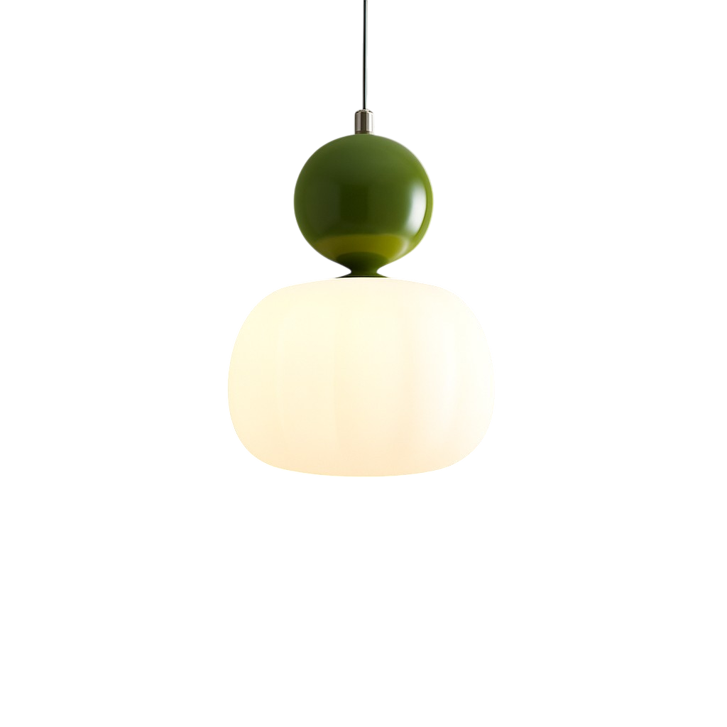 Kitchen Pendant Light Fixtures with Translucent Ribbed Shade and Spherical Accent Modern Hanging - Image 7