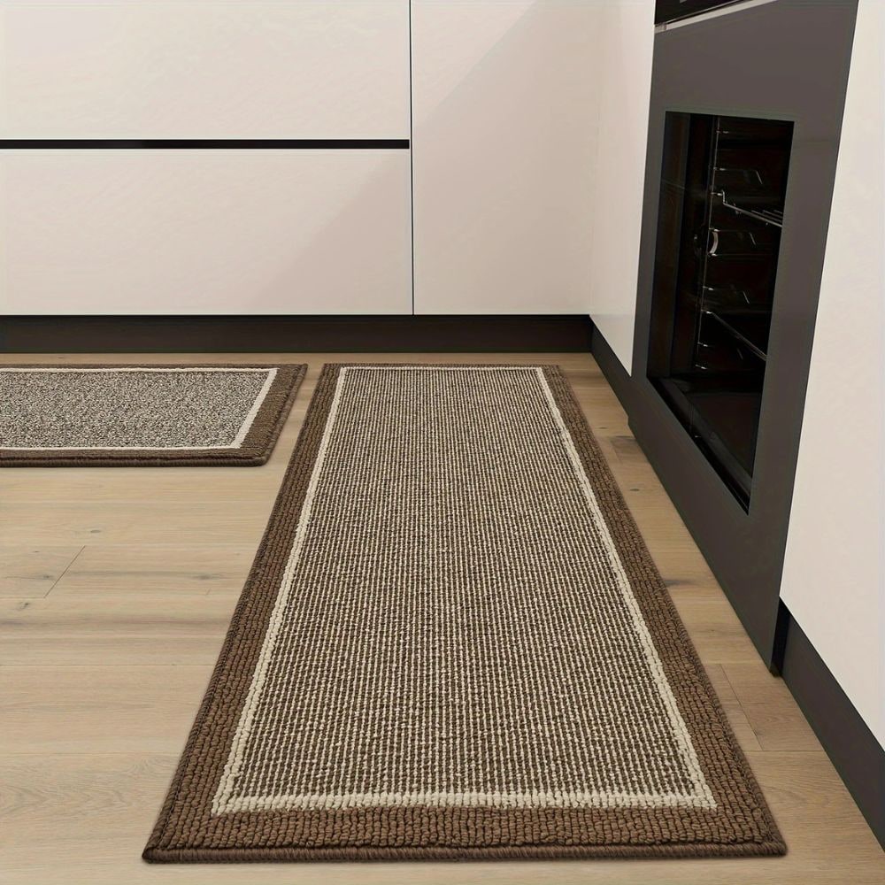 Kitchen Runner Rug Non Slip with Textured Diamond Pattern and Washable Synthetic Fiber - Image 3