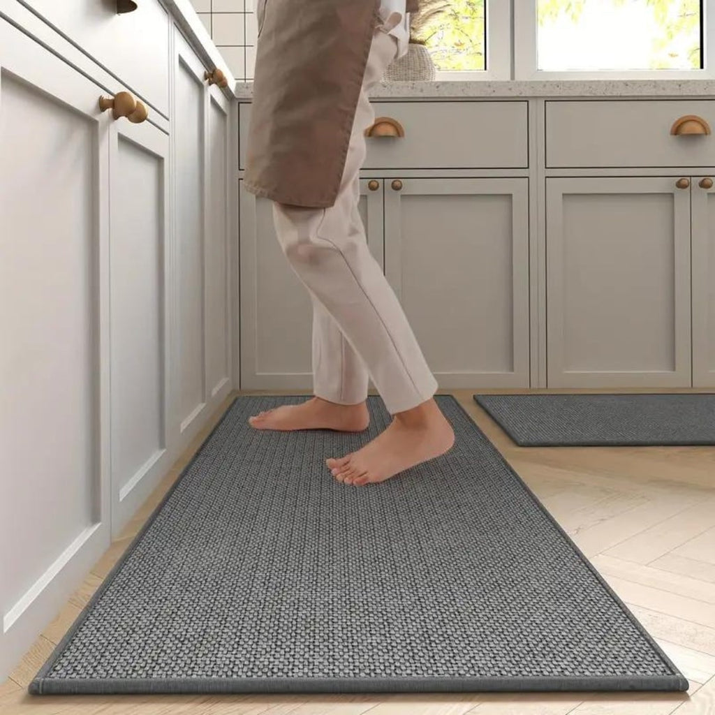 Kitchen Runner Rug with Woven Basketweave Texture and Non-Slip Support - Image 2